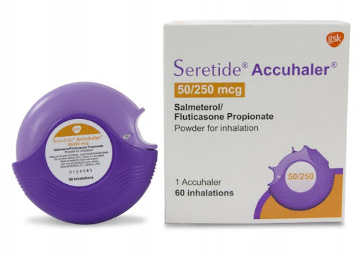 Seretide 50 Mcg/250 Mcg Accuhaler (Salmeterol/Fluticasone)